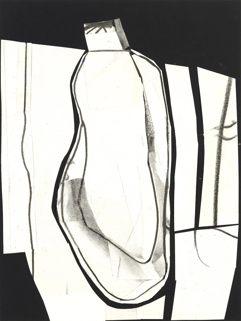 Octet #2 Paper collage and drawing 19” X 16” framed 2023