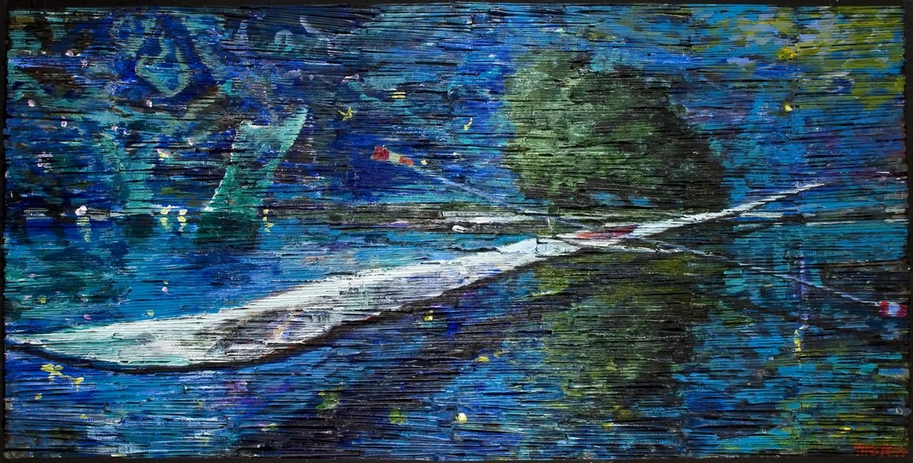 Arsenals Of Redemption (an Homage), acrylic on brushes, 48 x 92 inches, 2008