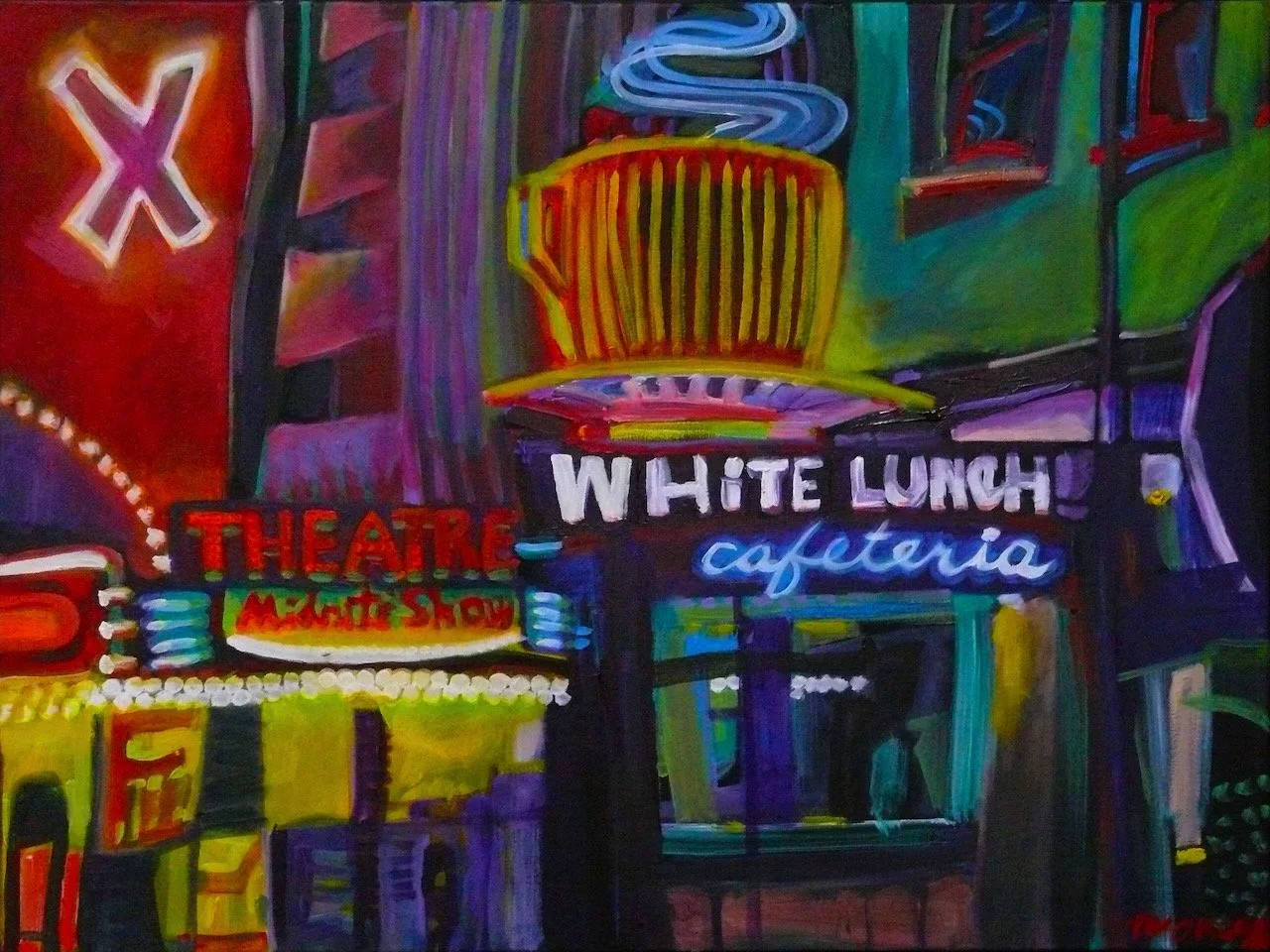 Midnight Show (White Lunch), acrylic on canvas, 30 x 40 inches, 2010