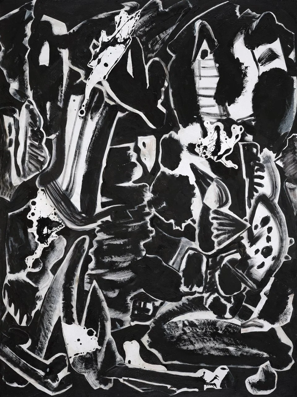 False Dawn, acrylic on canvas collage, 48 x 36 inches, 2019