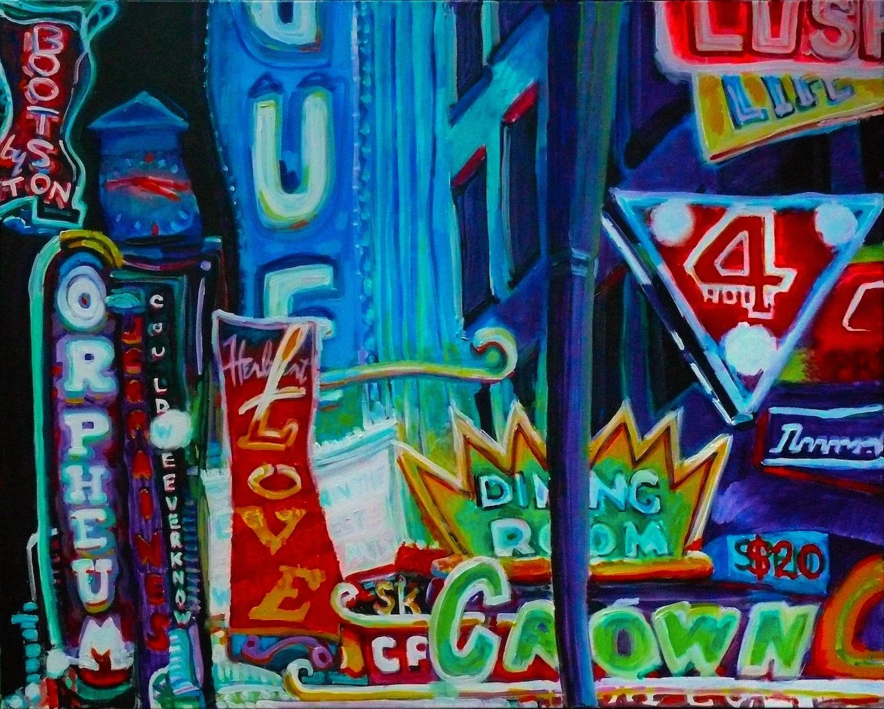 Lush Life, acrylic on canvas, 72 x 96 inches, 2010