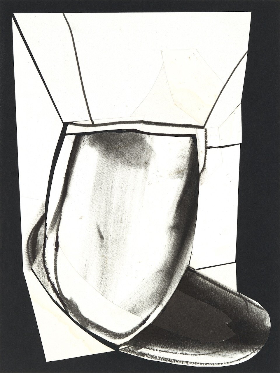 Octet #6 Paper collage and drawing 19” X 16” framed 2023