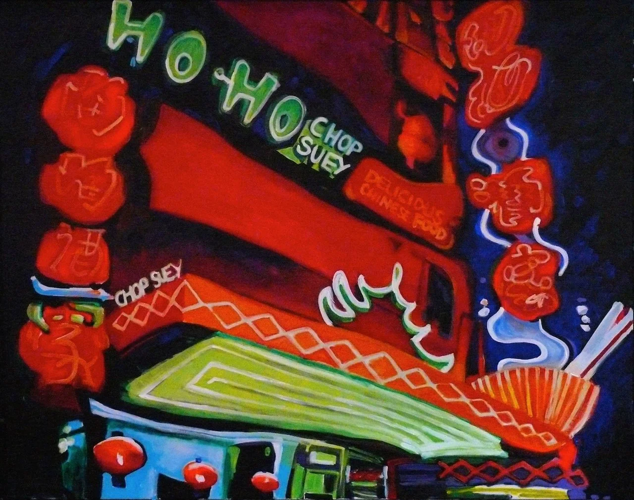 Noodle Palace (Ho Ho Chop Suey), acrylic on canvas, 48 x 60 inches, 2010