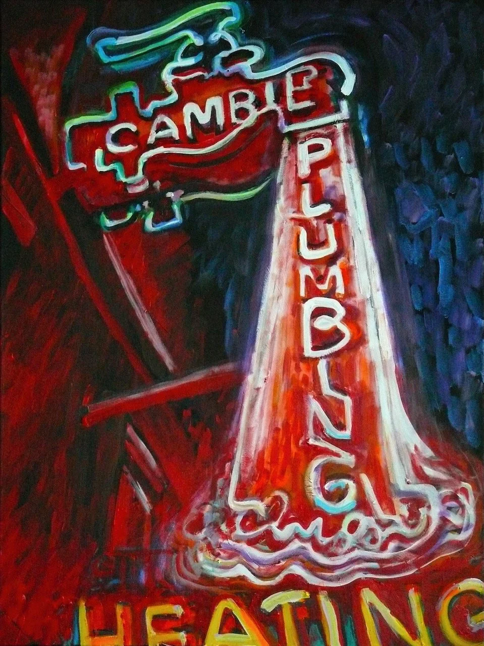 Electric Faucet (Cambie Plumbing), acrylic on canvas, 40 x 30 inches, 2010