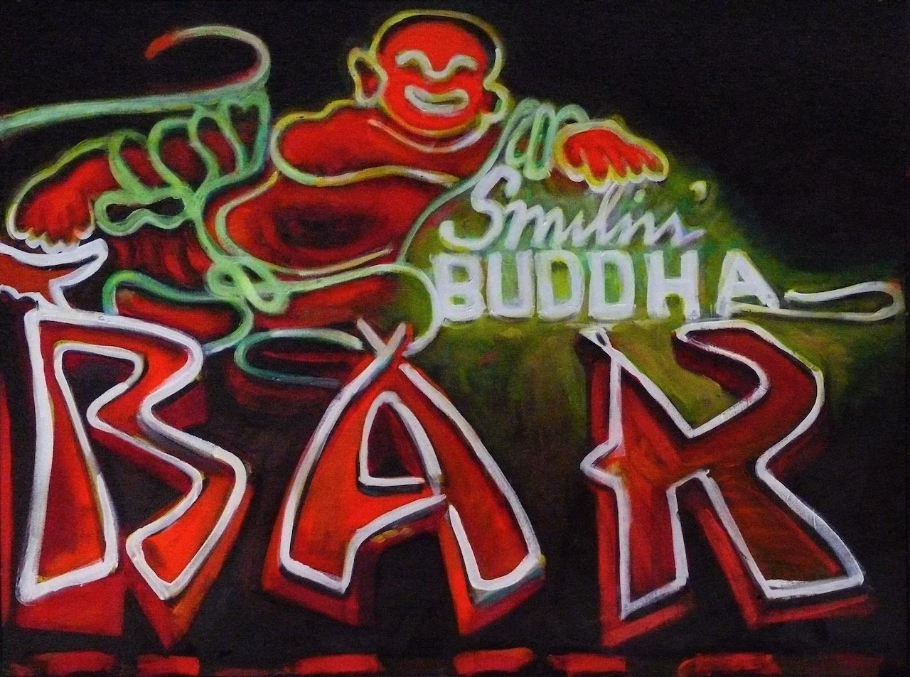 Buddha Bar II, 36 x 48 inches, acyrlic on canvas, 2010
