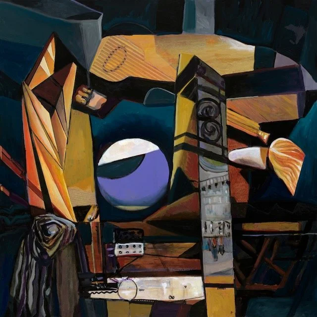 In Deep Nights I Dig for You, 48 x 49 inches, oil and acrylic and inkjet on canvas, 2019