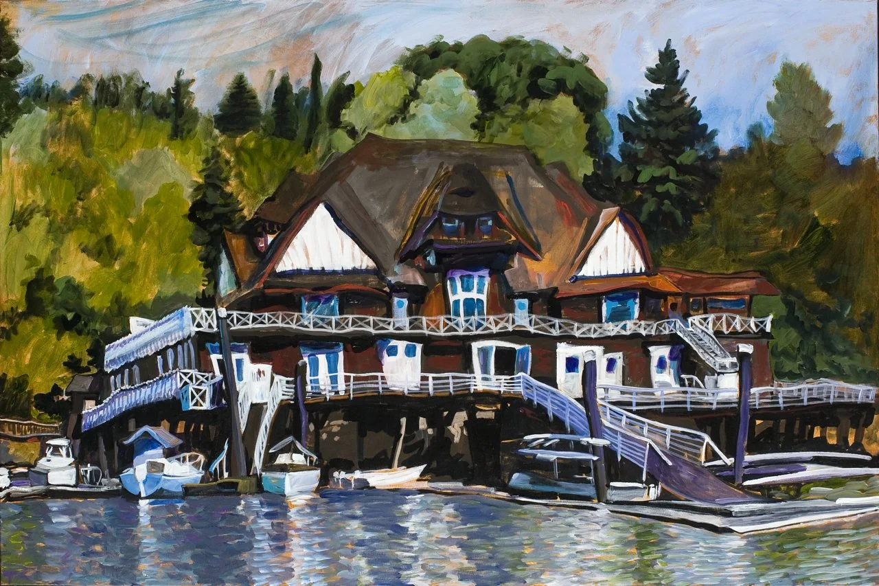 Vancouver Rowing Club, Low Tide, acrylic o canvas, 48 x 72 inches, 2008