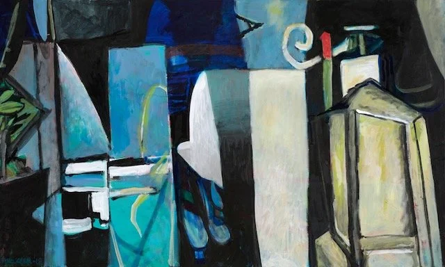 Dusk in Pere Lachaise, 36 x 60 inches, oil on canvas, 2018