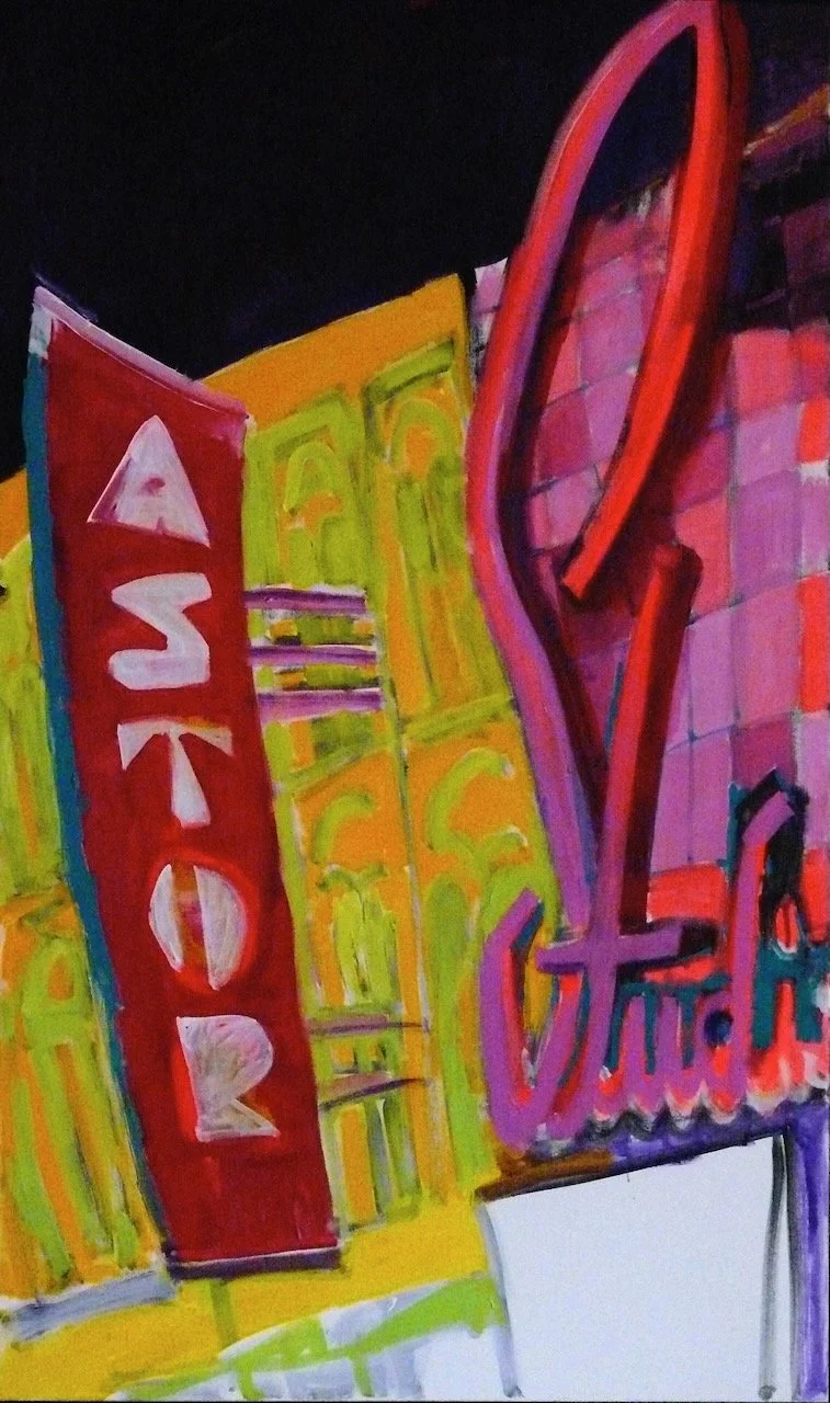 Late Show at the Studio, acrylic on canvas, 60 x 36 inches, 2010
