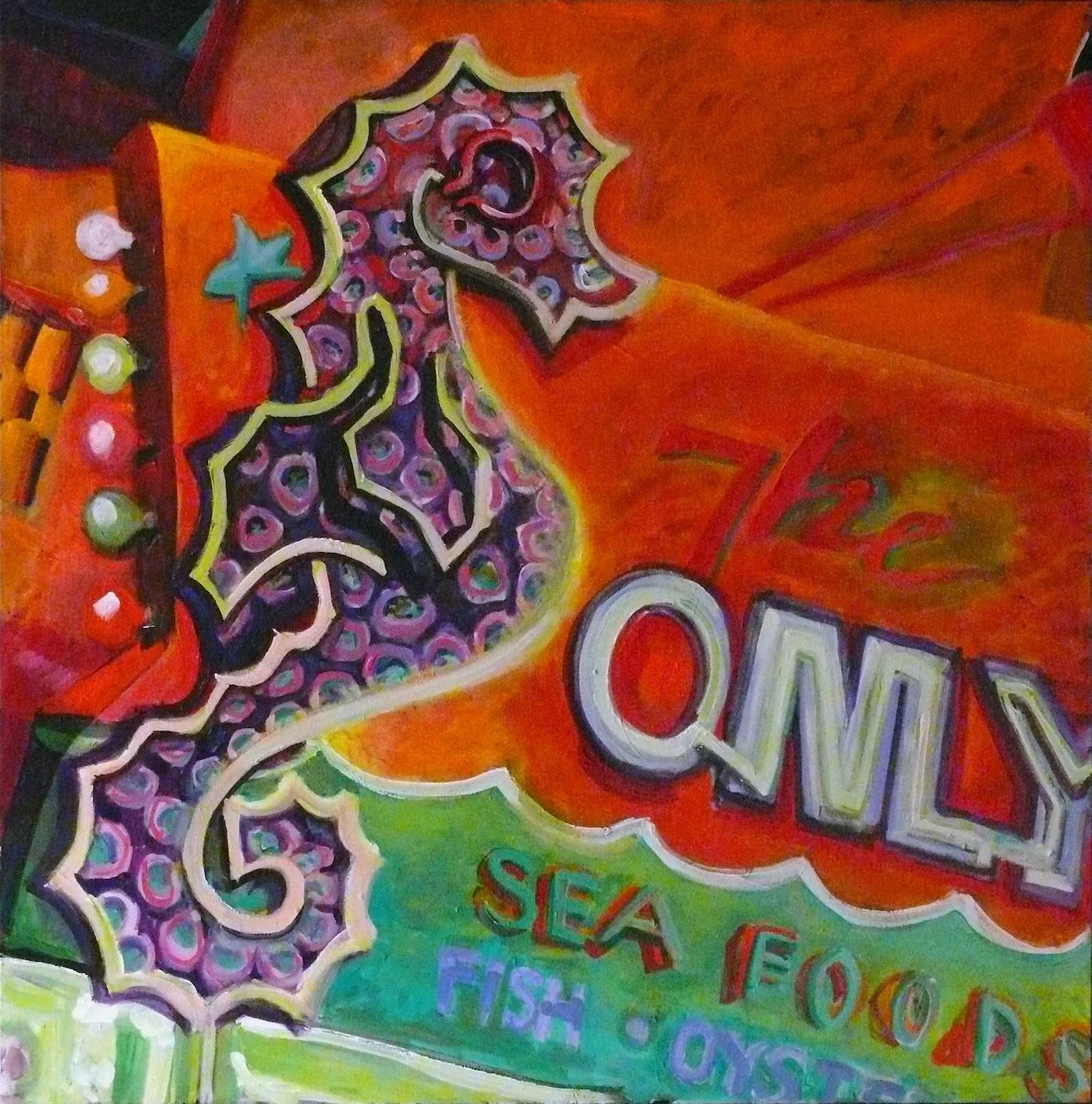 The Only Way to Go, acrylic on canvas, 48 x 48 inches, 2010