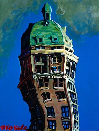 Sun Tower All Over The Place, acrylic on canvas, 40 x 30 inches, 1997