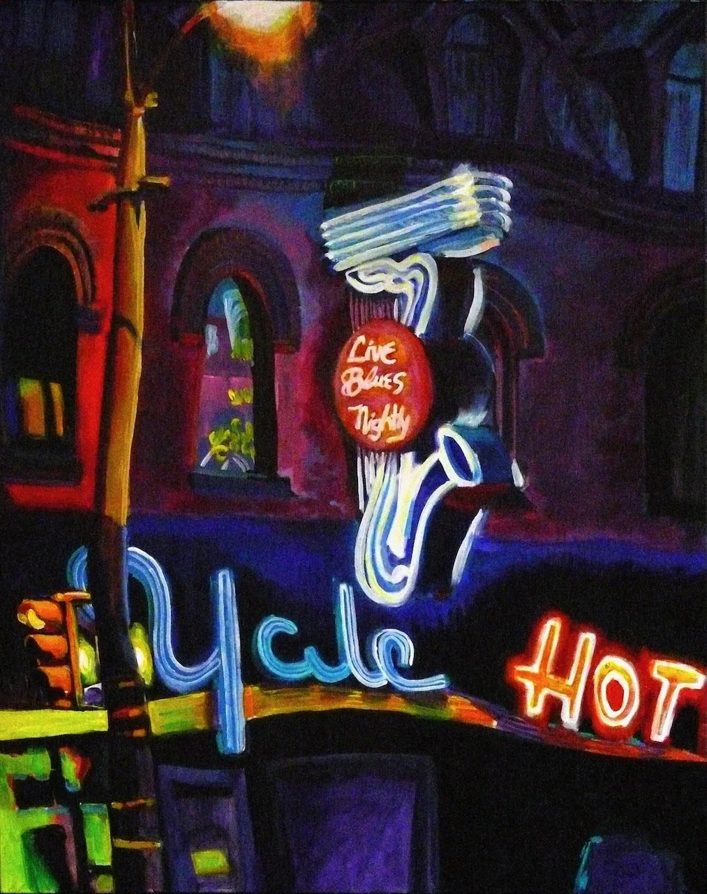 Nightly Blues, acrylic on canvas, 60 x 48 inches, 2010