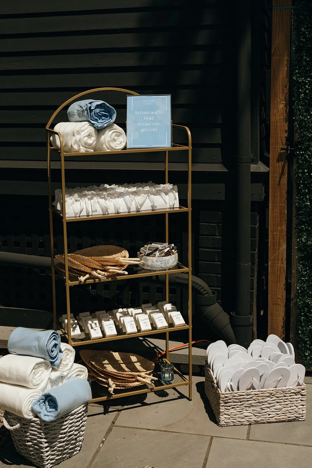wedding favor setup