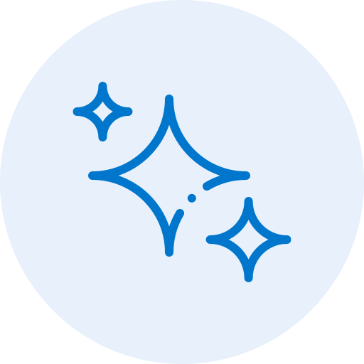 Icon of three sparkling stars or shine symbols.