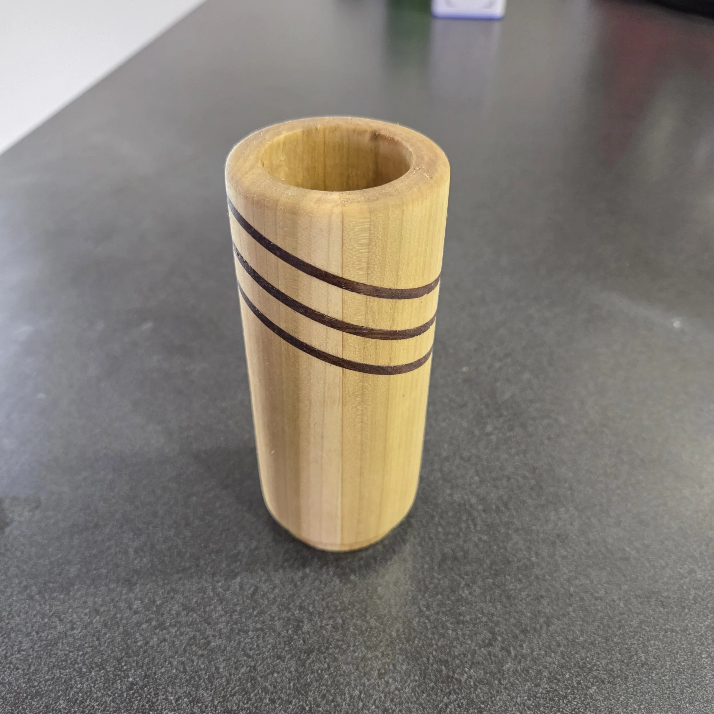 poplar and walnut vase