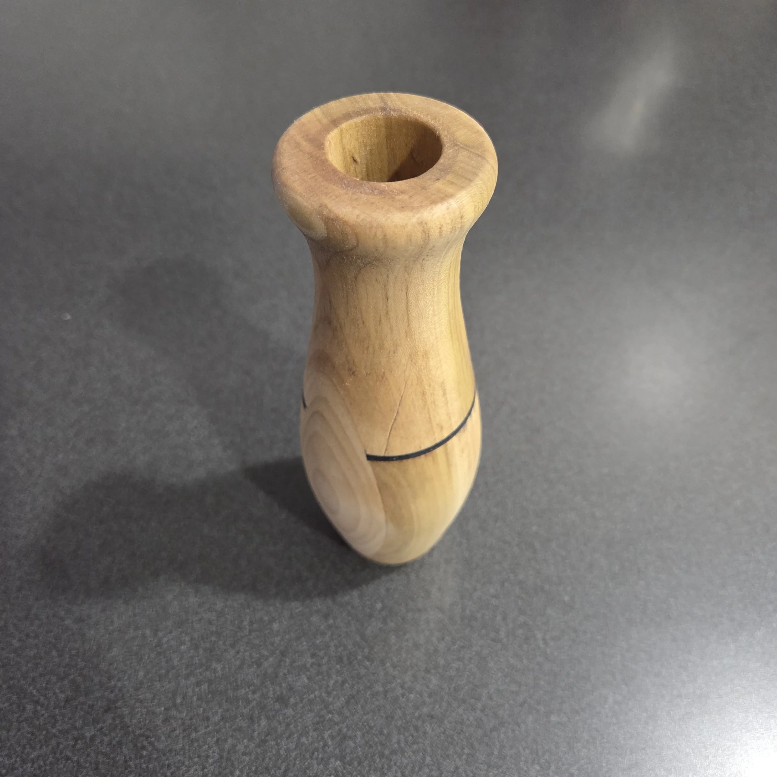 Poplar and Black Epoxy Vase