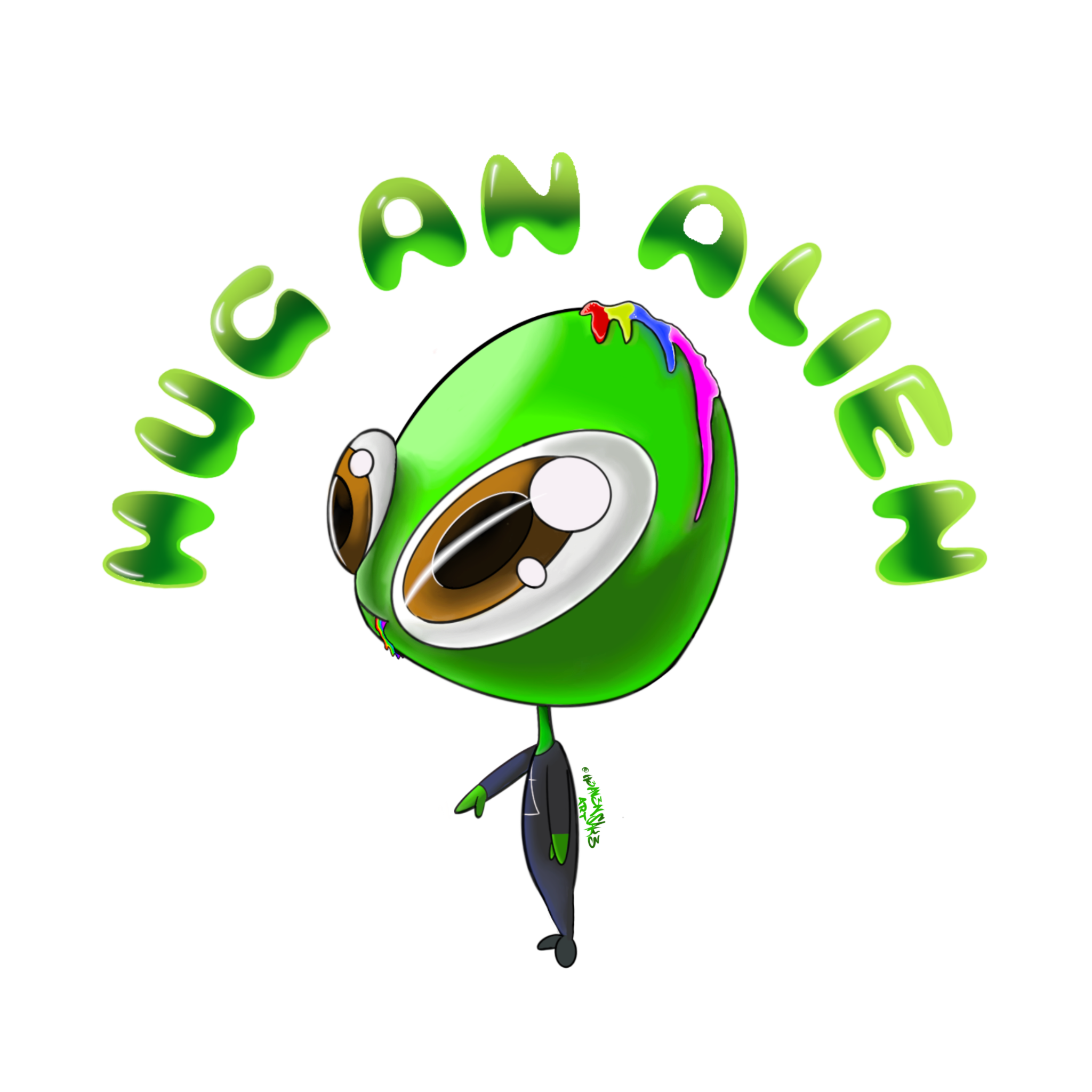 Hug Alien Sticker