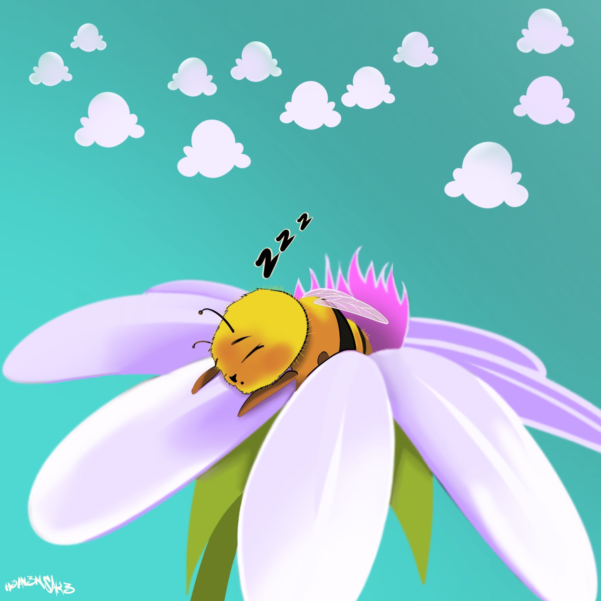 Sleepy Bee Art Print from 'The Seed And The Sun'