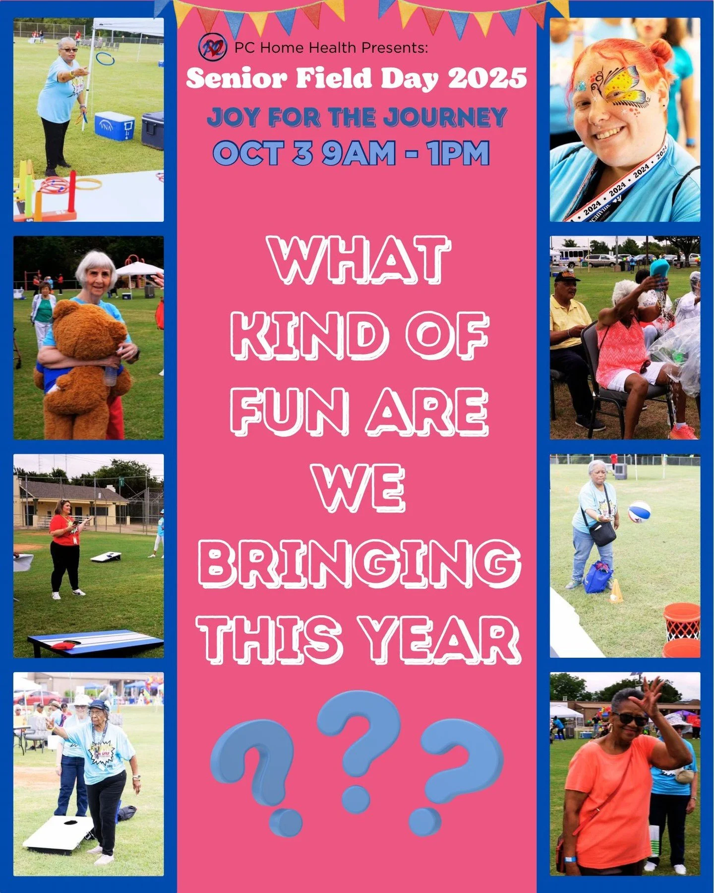 🎉✨ It’s almost time… PC Home Health’s 2nd Annual Senior Field Day 2025 is HERE! ✨🎉
Get ready for a day packed with joy, games, movement, music, wellness, and memory-making fun 💃🕺🎶
📅 Save the date:
➡️ Oct 3 • 9AM–1