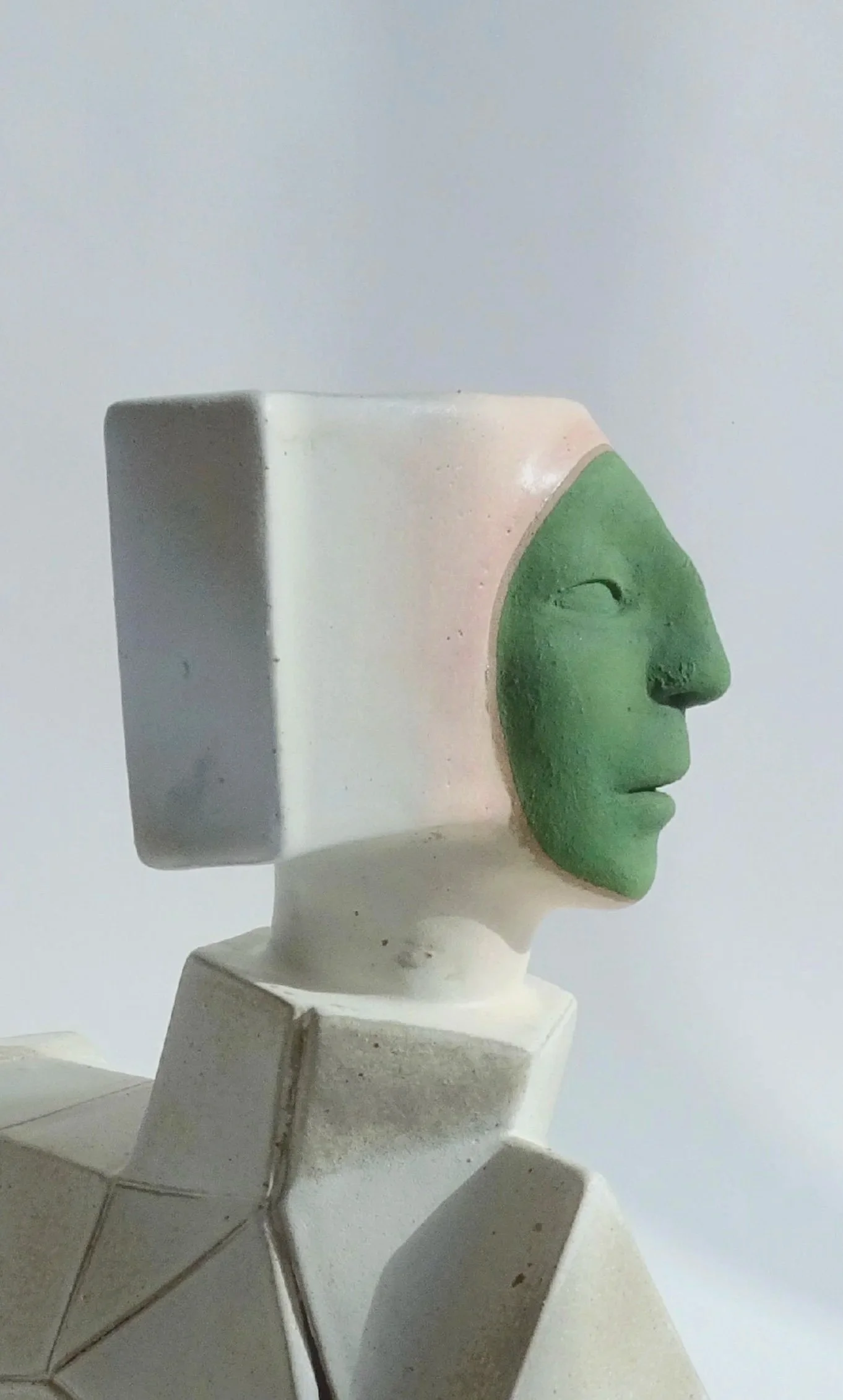 Detail of surface texture on hand-built ceramic sculpture Crossing.