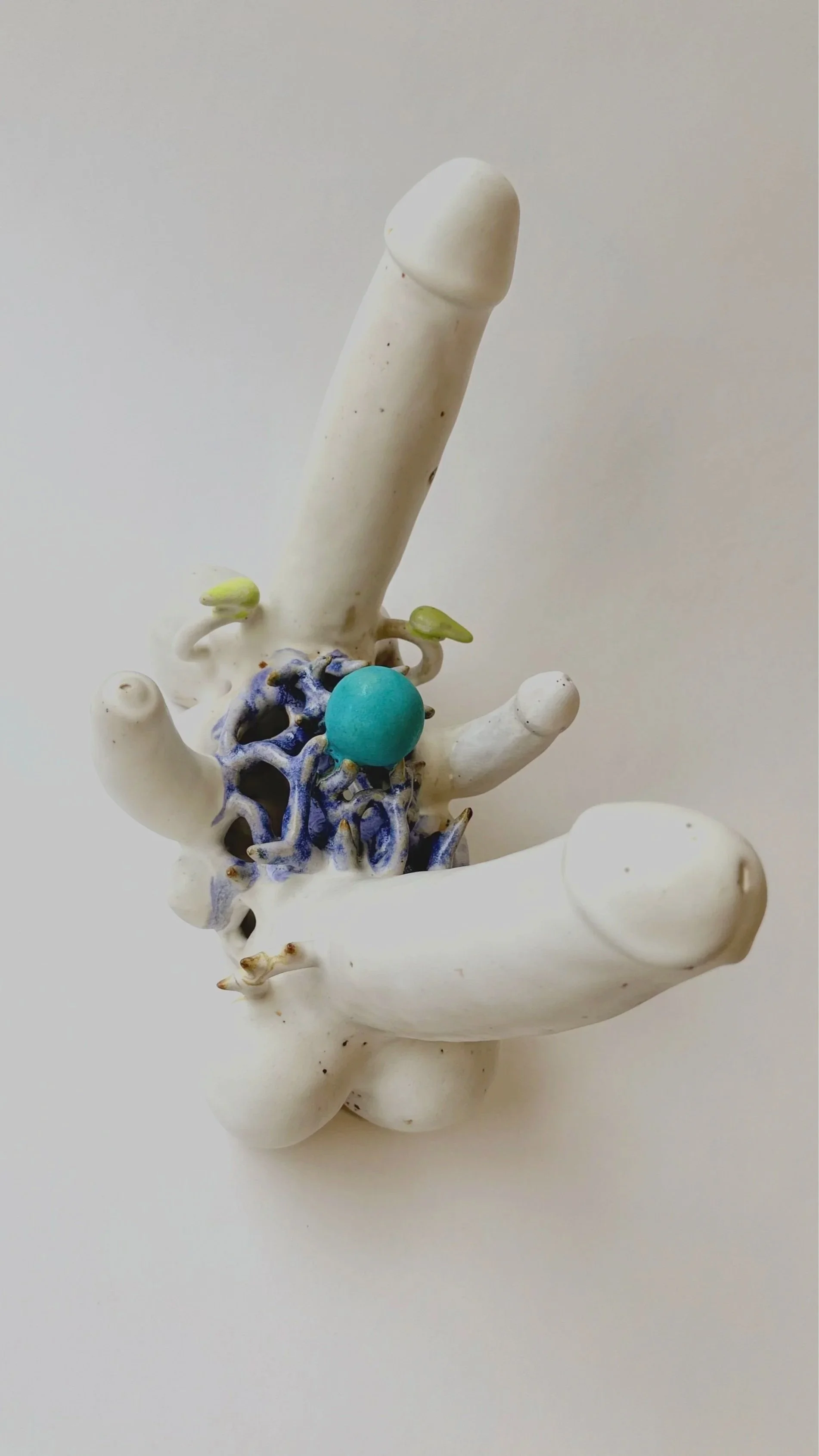 Top view of hand-built ceramic sculpture Perpetual Adoration.