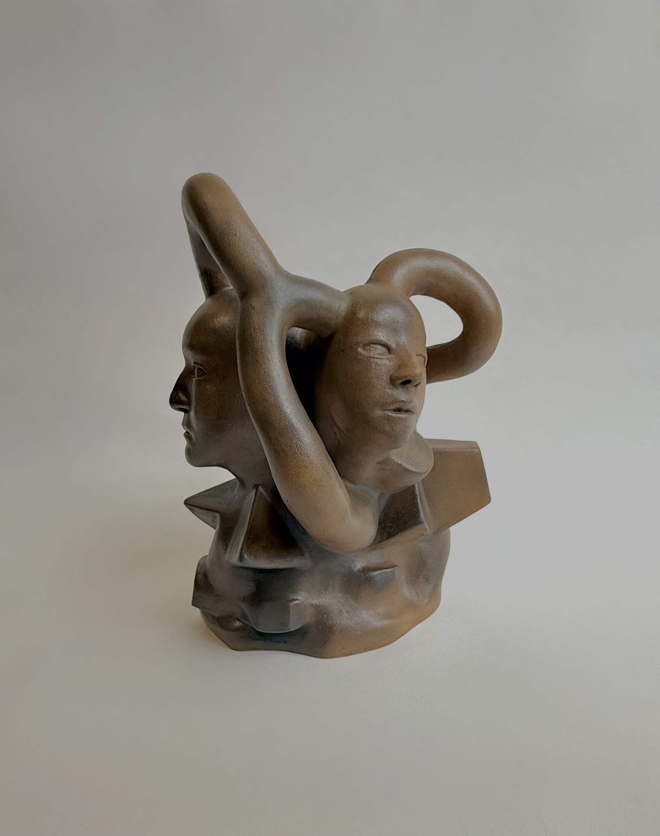 Hand-built ceramic sculpture Puzzle of Being.