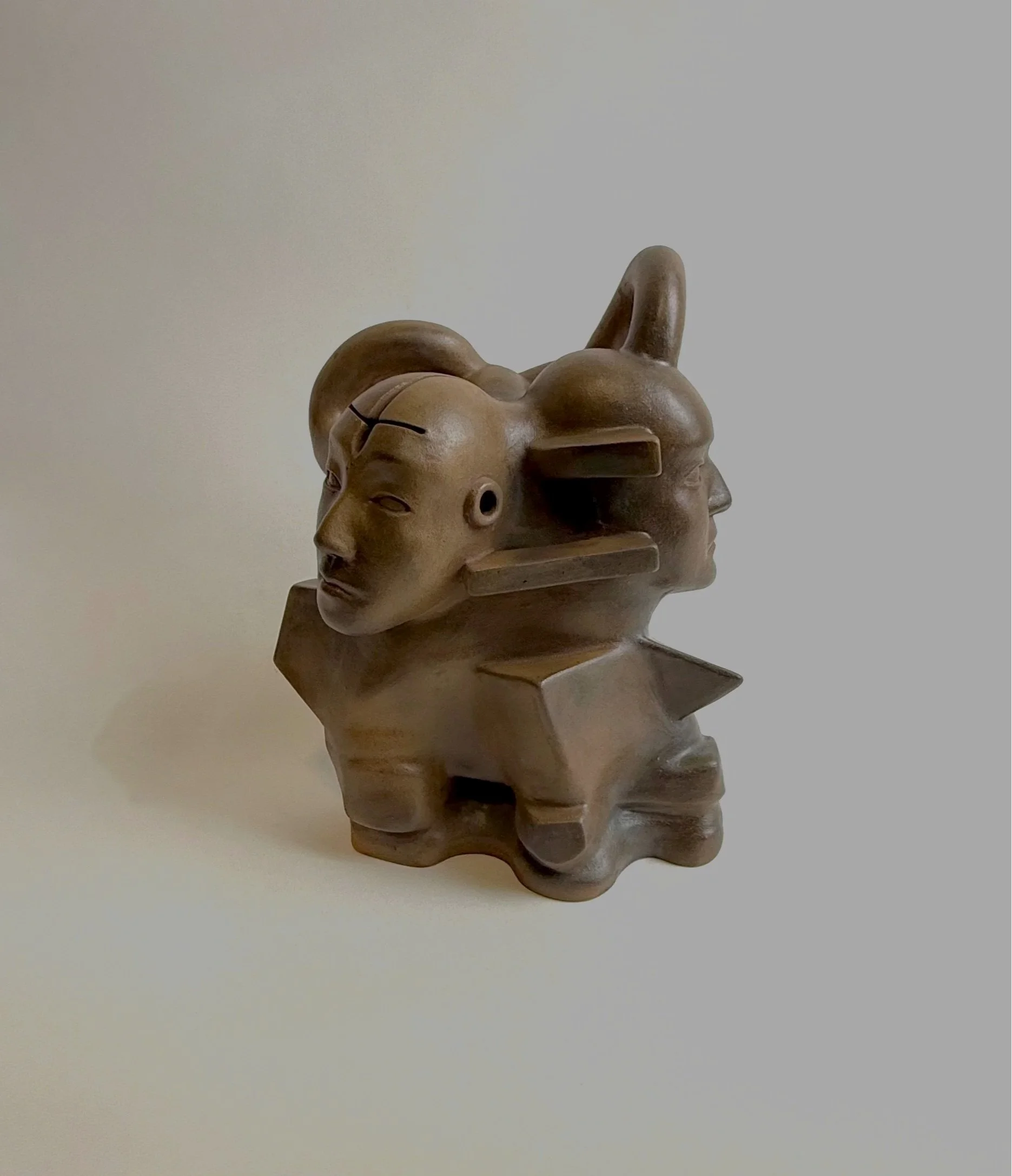 Hand-built ceramic sculpture Puzzle of Being.