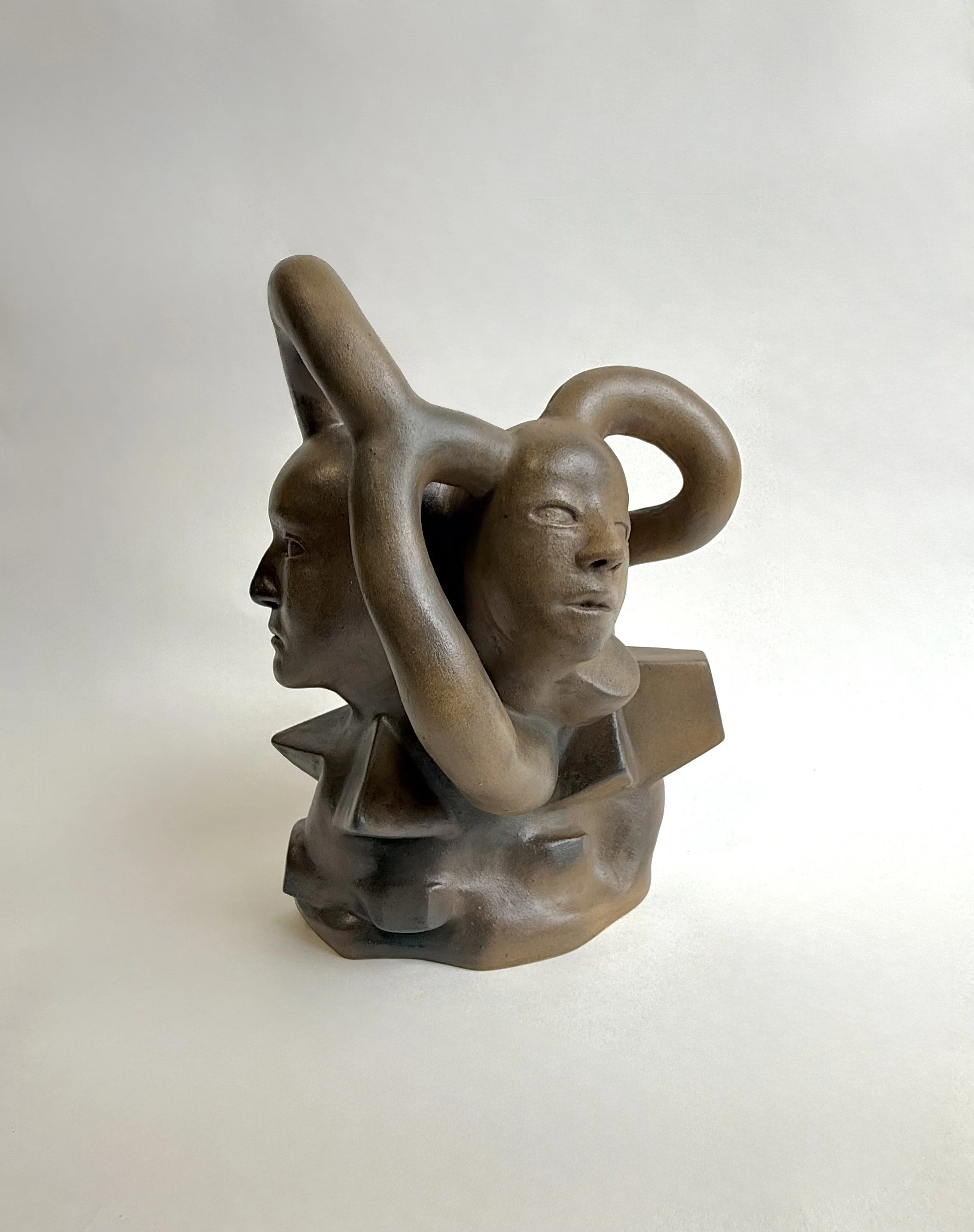 Hand-built ceramic sculpture Puzzle of Being.