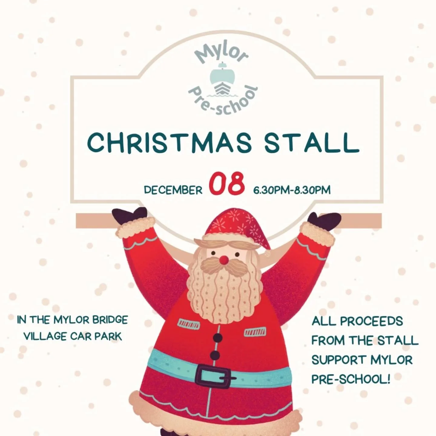 Mylor Preschool is coming to Mylor Christmas Lights Switch on!🎄 Come visit our stall in the village car park and help us raise money for our wonderful preschool. We'll be selling hot drinks, cakes, handmade gifts, raffle tickets and more! We look fo