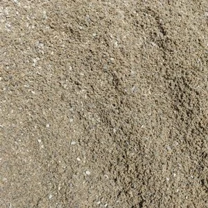 Close-up of sandy ground with small grains and pebbles.