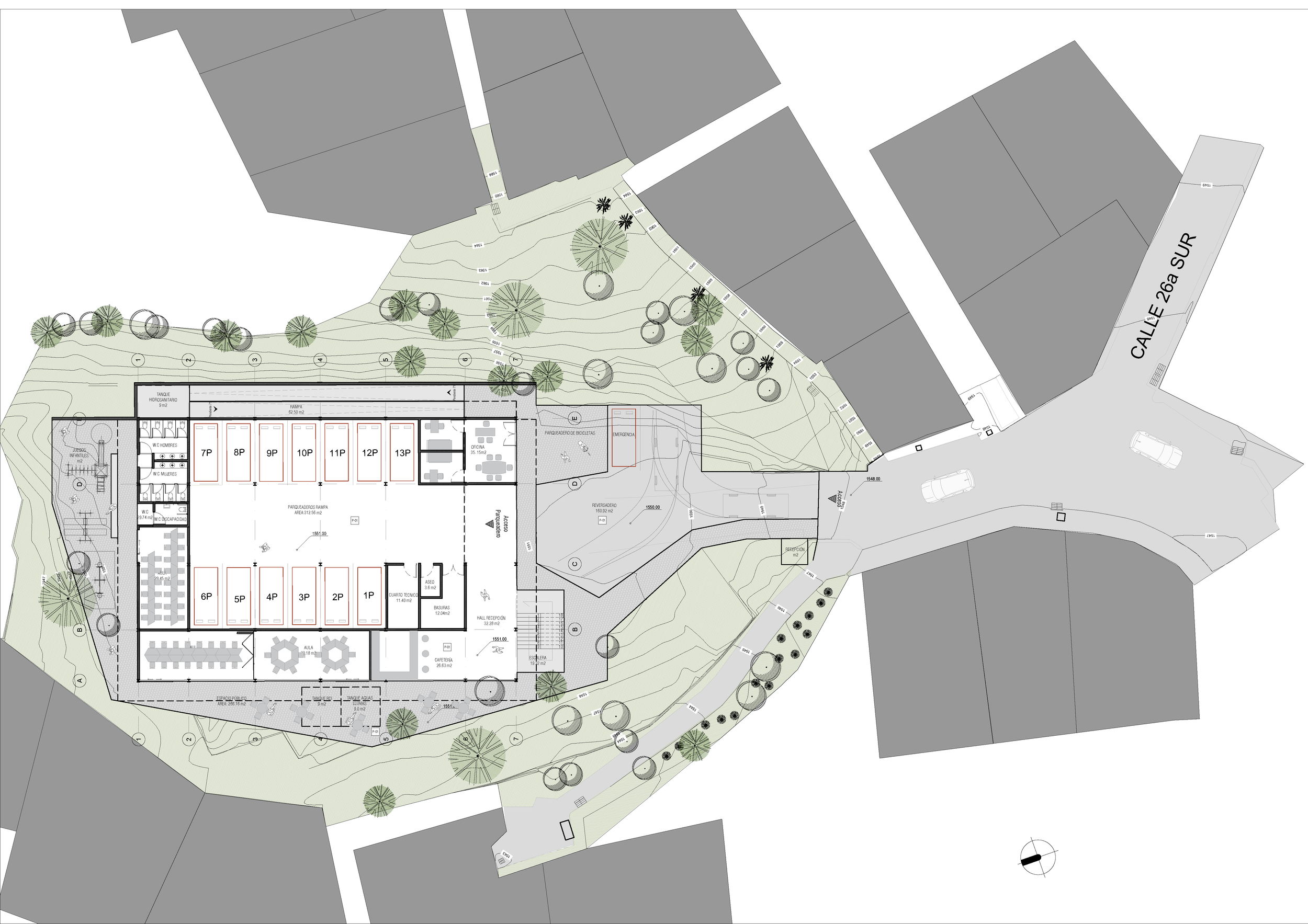 Planta de primer piso de la propuesta del CEC las Orquidias.