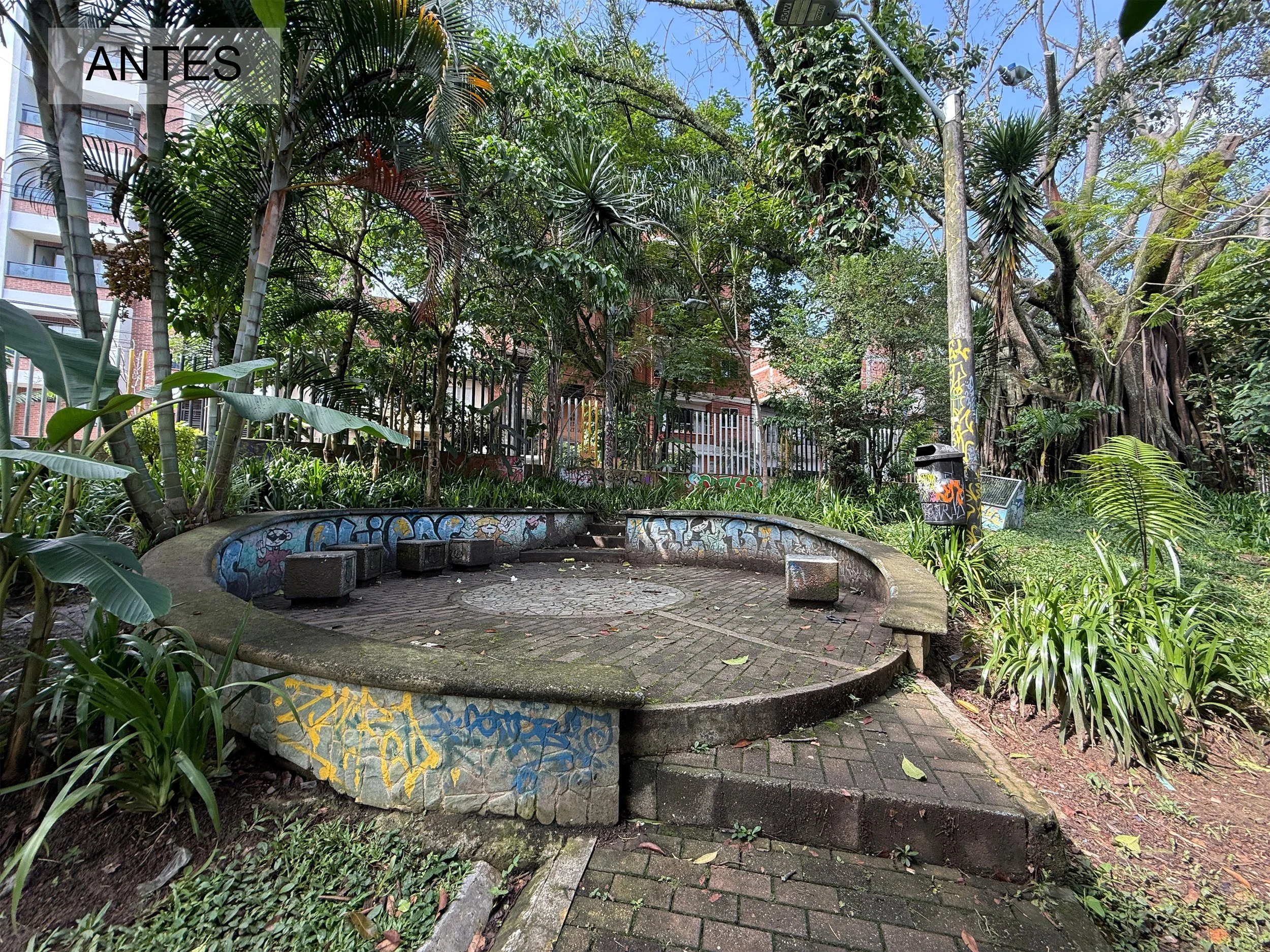 Imagen en sitio antes de la intervención de una de las estancias del parque el Mirador.