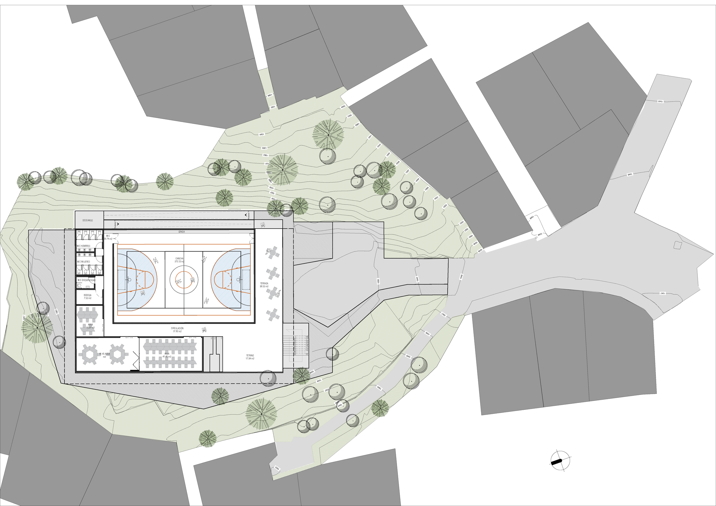 Planta de segundo piso de la propuesta del CEC las Orquidias.