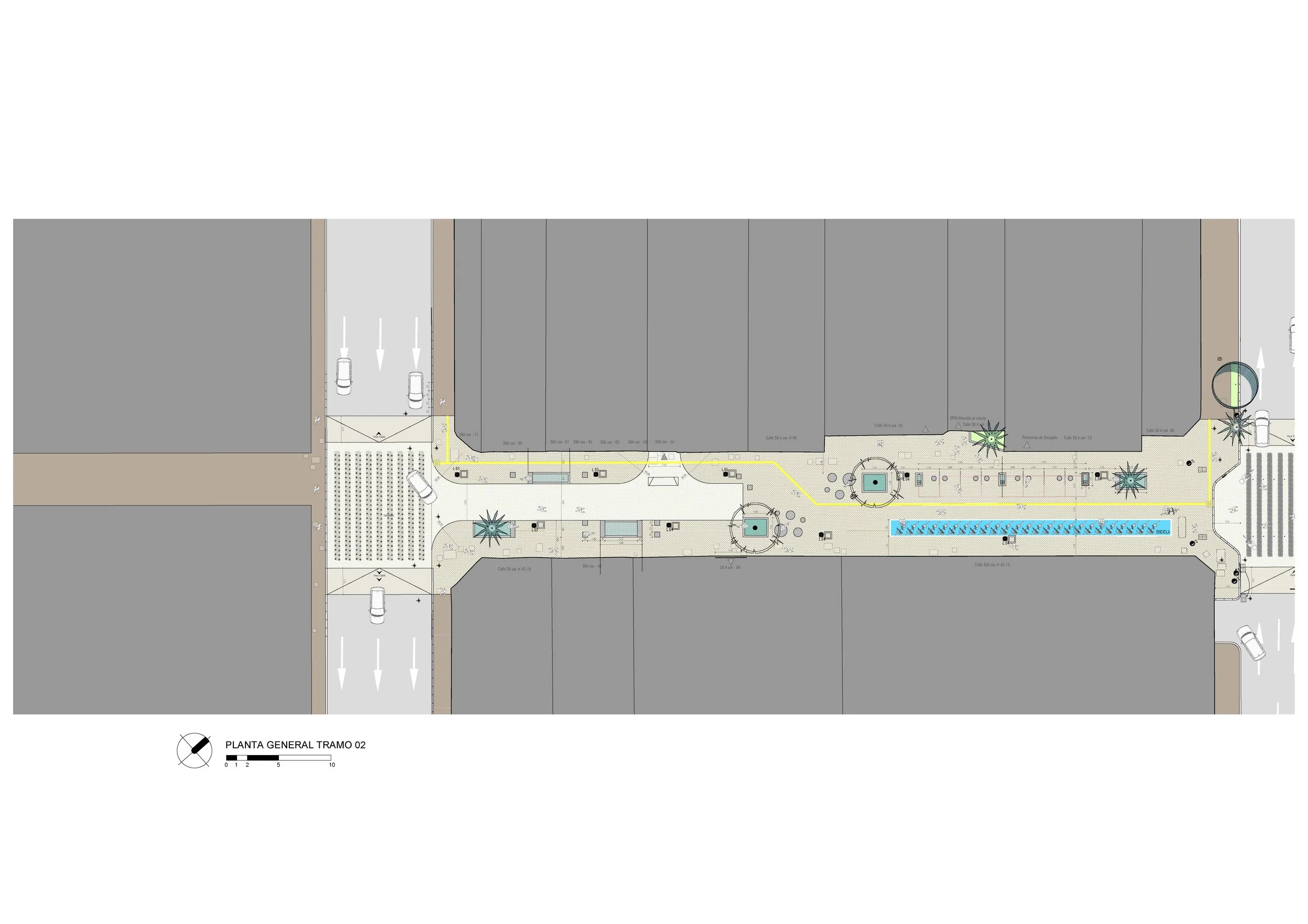 Planta general tramo peatonalización carrera 43.