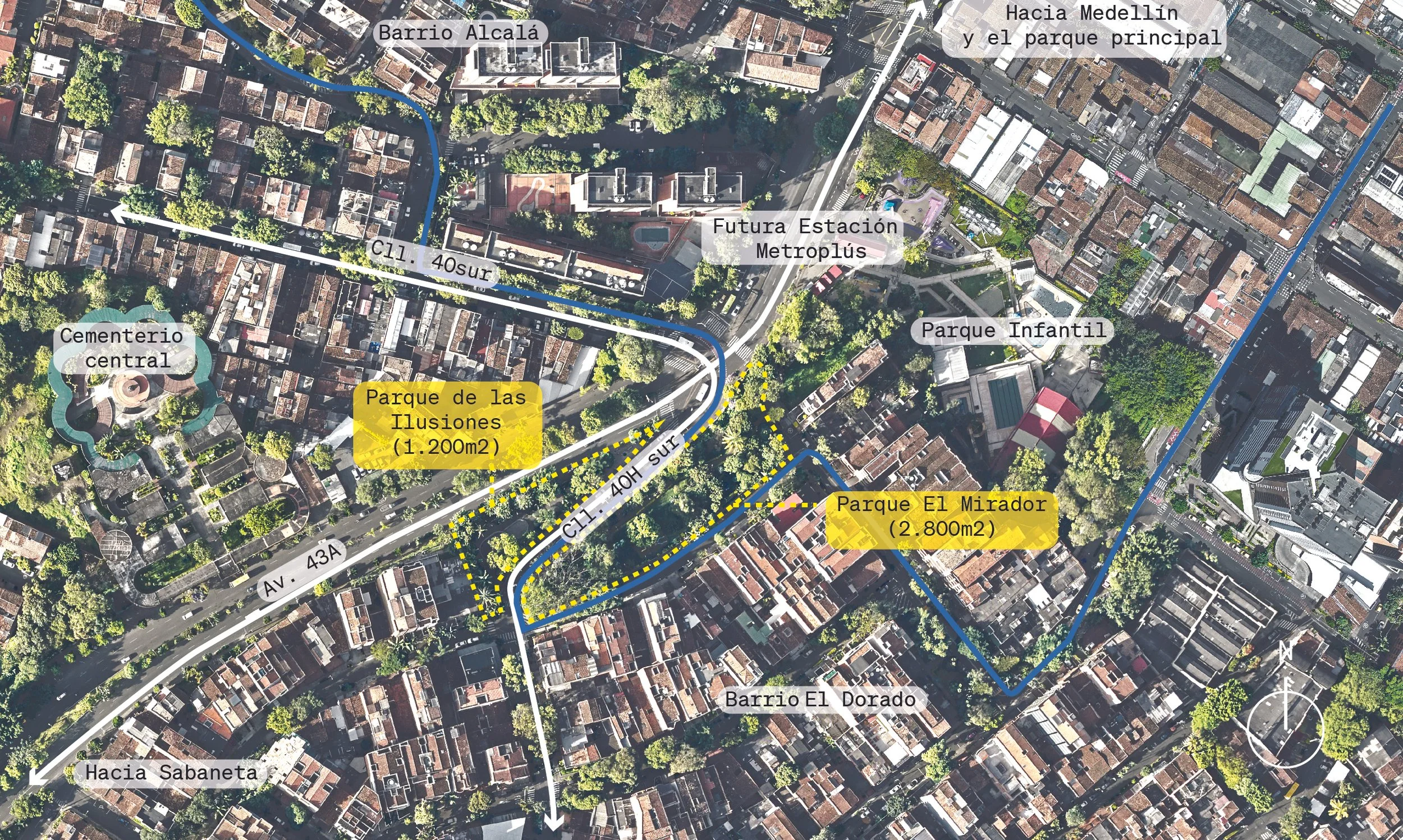 Ortofoto del polígono intervenido.