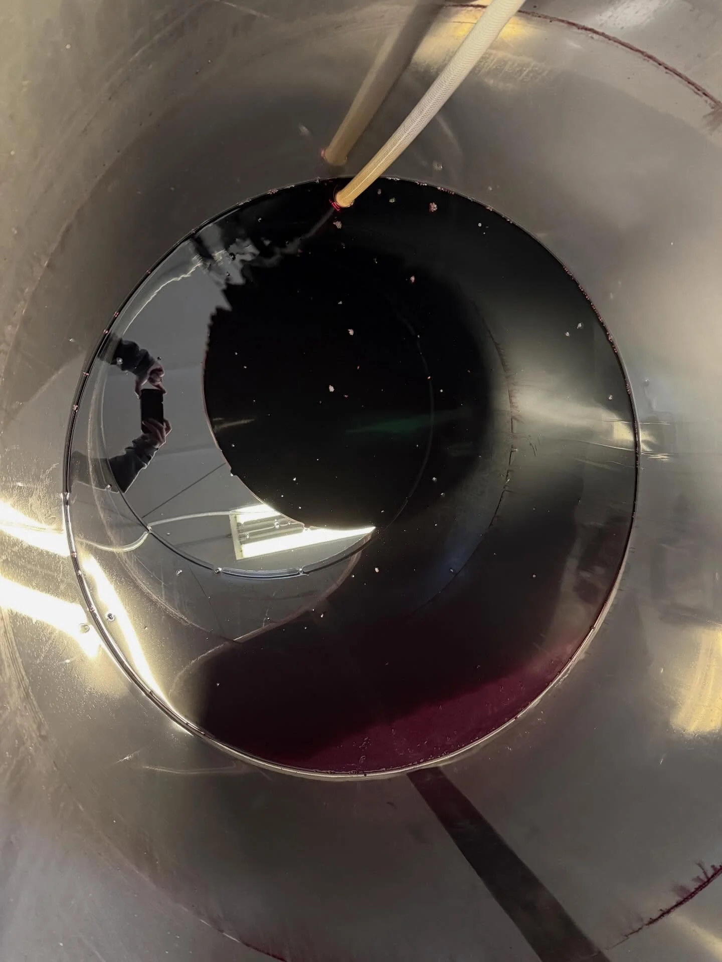 Racking our organically grown, Portuguese, Tempranillo off the pressings. First it&rsquo;s been worked with since pressing 4 months ago. 
  It&rsquo;s shaping up to be a gorgeous, dry, mid-bodied red. Notes of strawberry, cherry, back peppercorn with