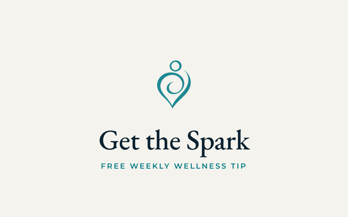 Get the Spark: a free weekly wellness tip from Lifestyle Health Solutions. The LHS pin catches fire.