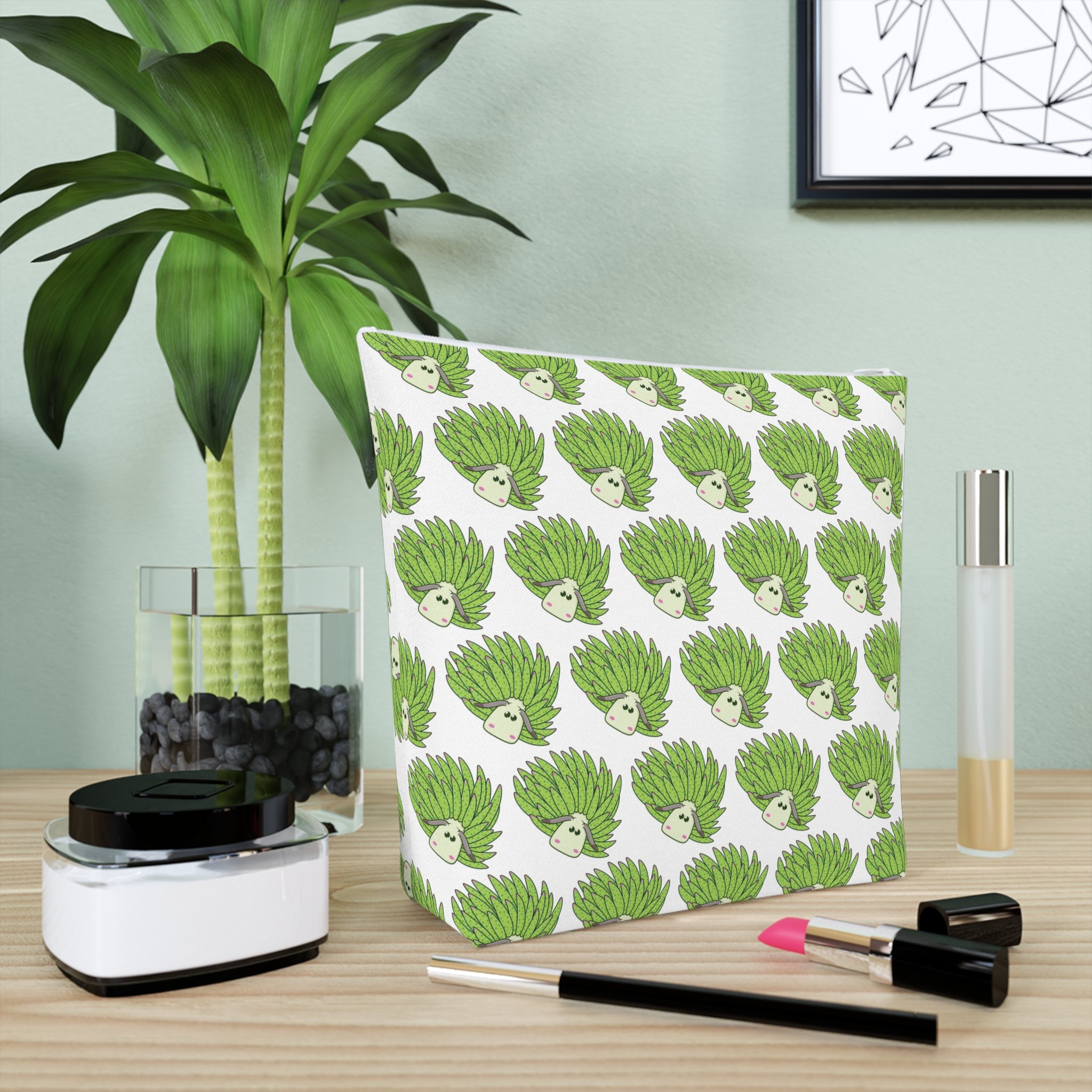 Leaf Sheep Cotton Cosmetic Bag