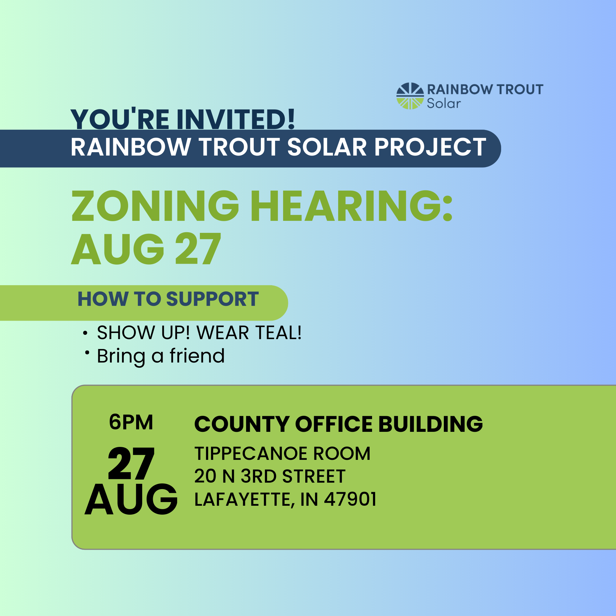 Zoning Hearing - Rainbow Trout Solar Project