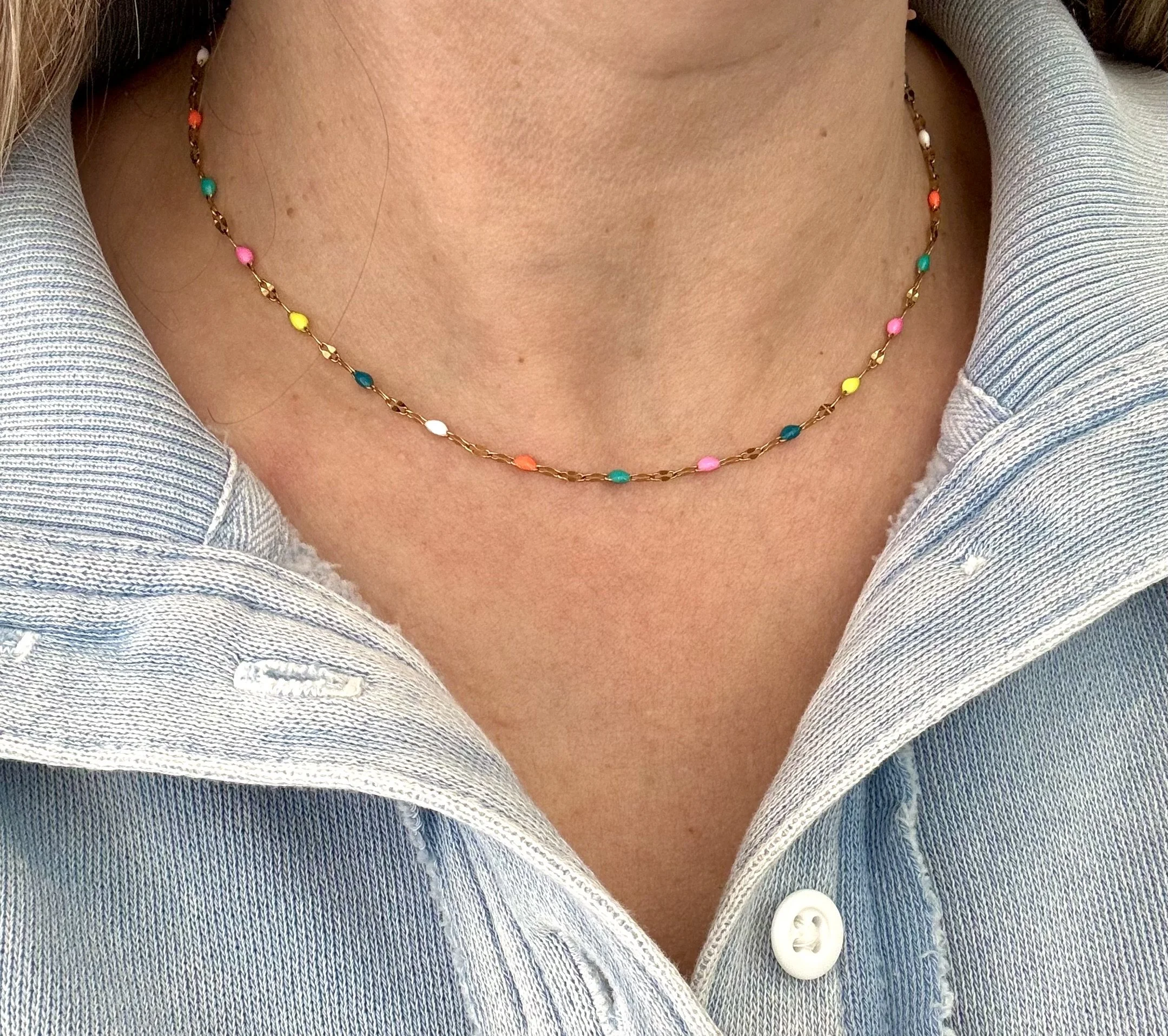 Color-pop Choker Necklace