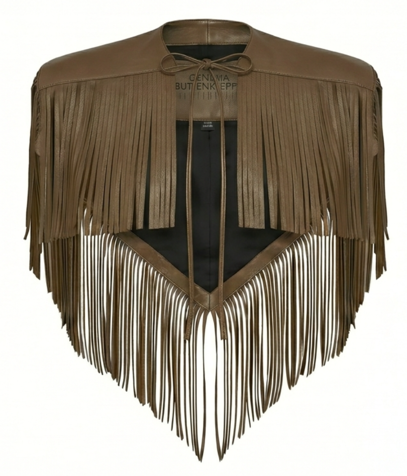 Mini Leather Cape — Army