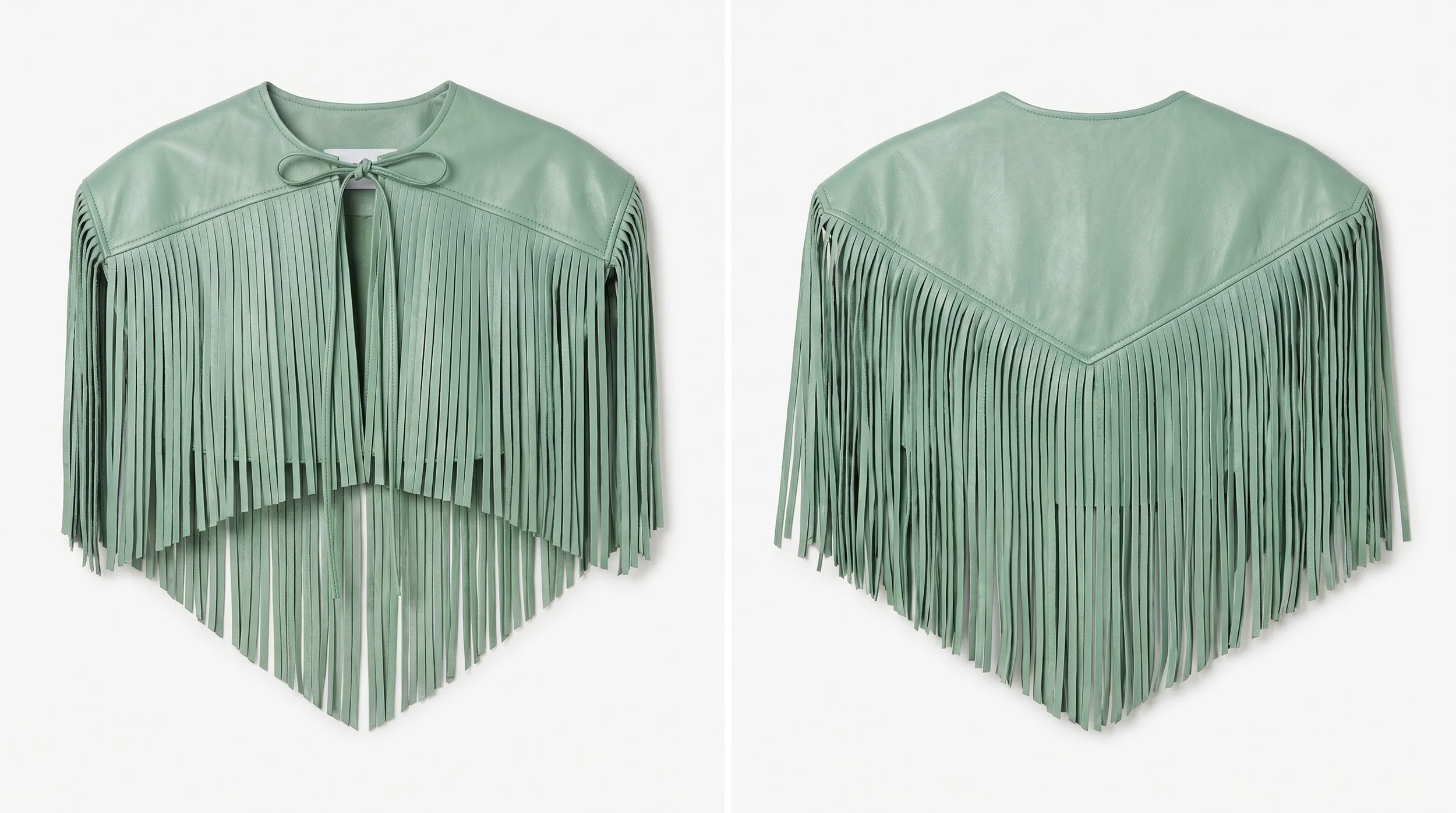 Mint green leather mini cape look.png