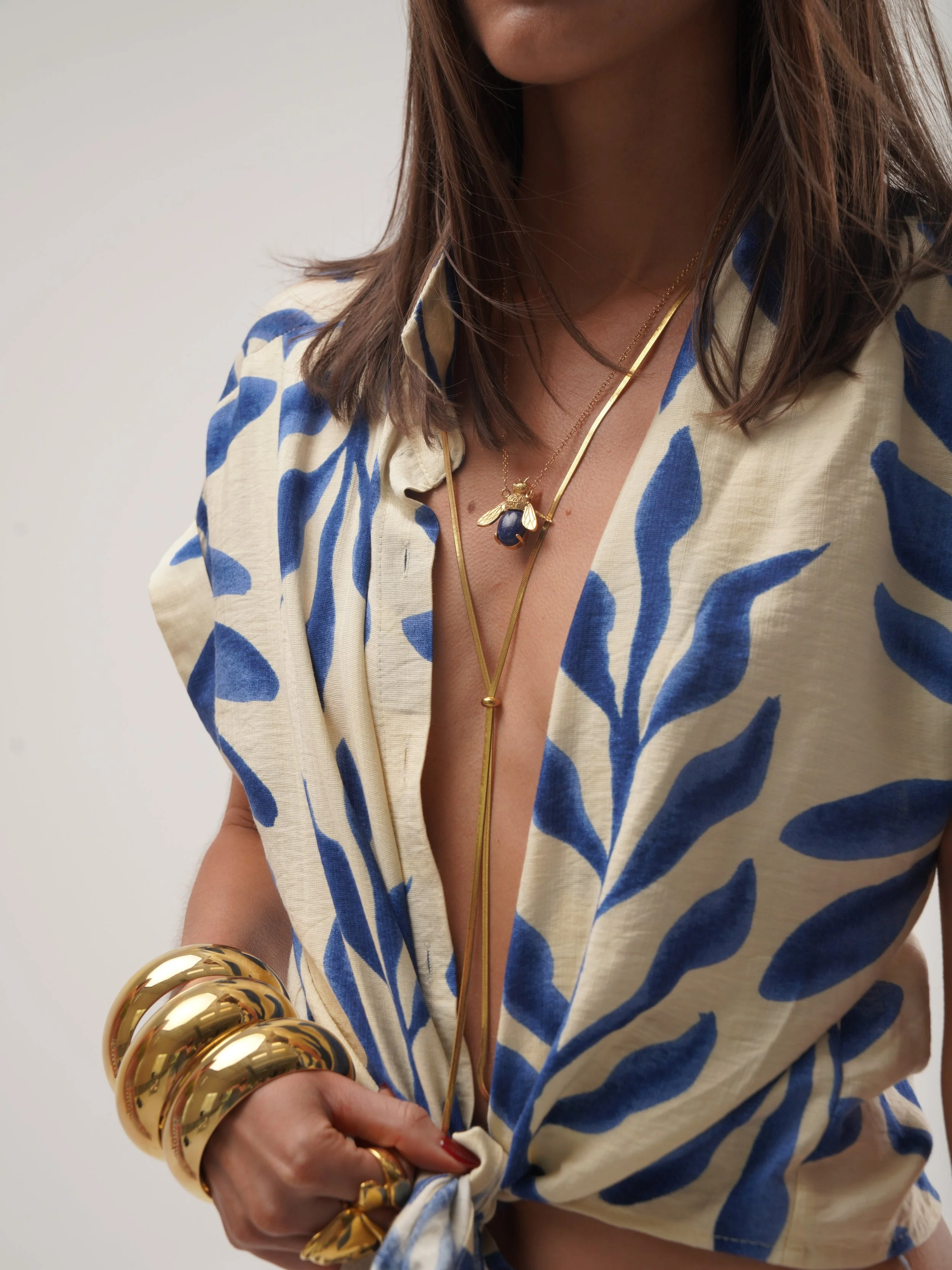 Knotted Crop Button Shirt