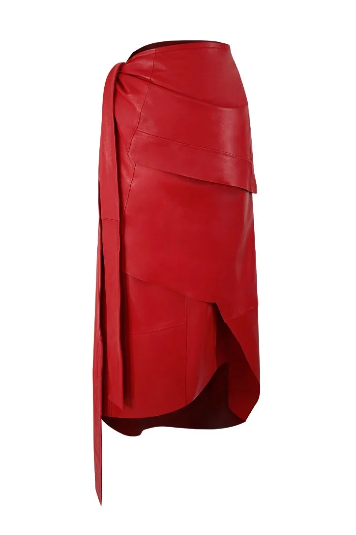 red leather wrap skirt frente.jpg