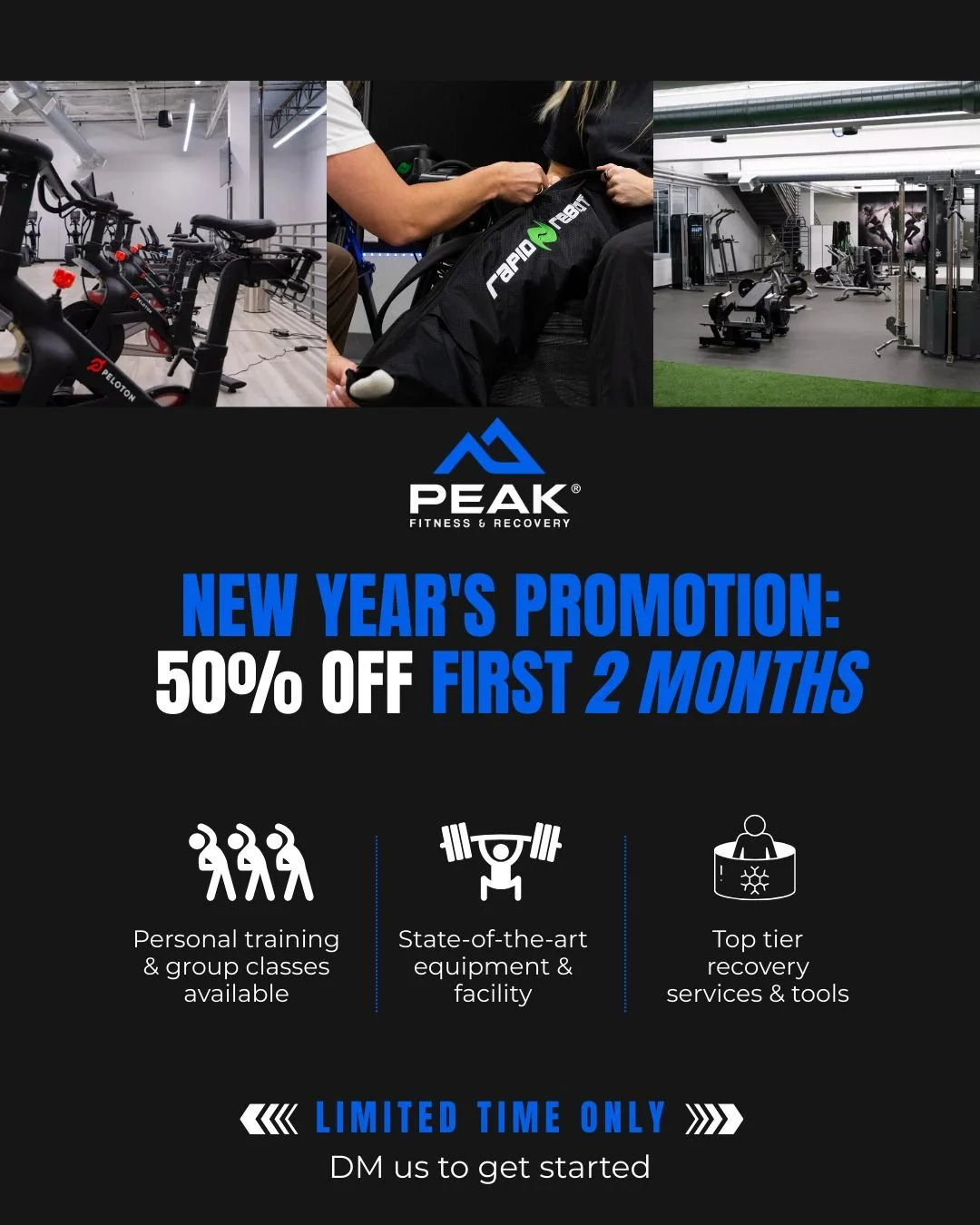 If you haven&rsquo;t started yet, this is your sign.

Everything you need to train and recover...all under one roof.

50% off your first 2 months.

Limited time.
DM us to get started. 

#peakfitness #mesafitness #mesaaz #azgrounds #thingstodoinmesa