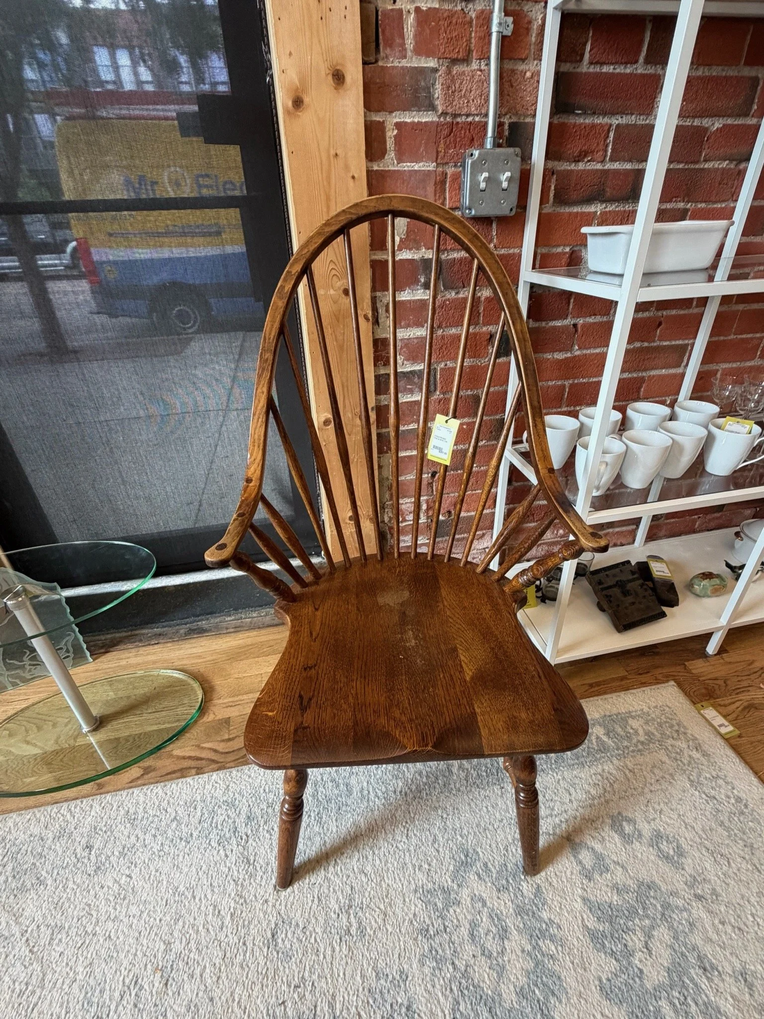 Antique Windsor chair with arms, oak