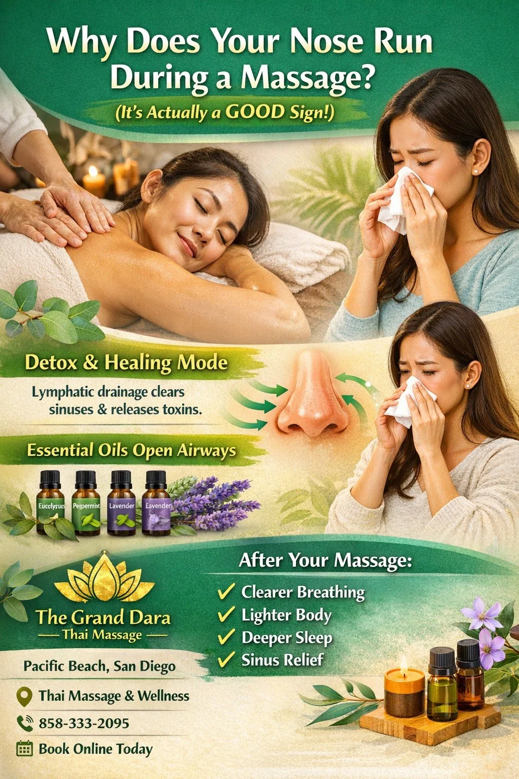 Why Do You Get a Runny Nose or Stuffy Sinuses During a Massage?