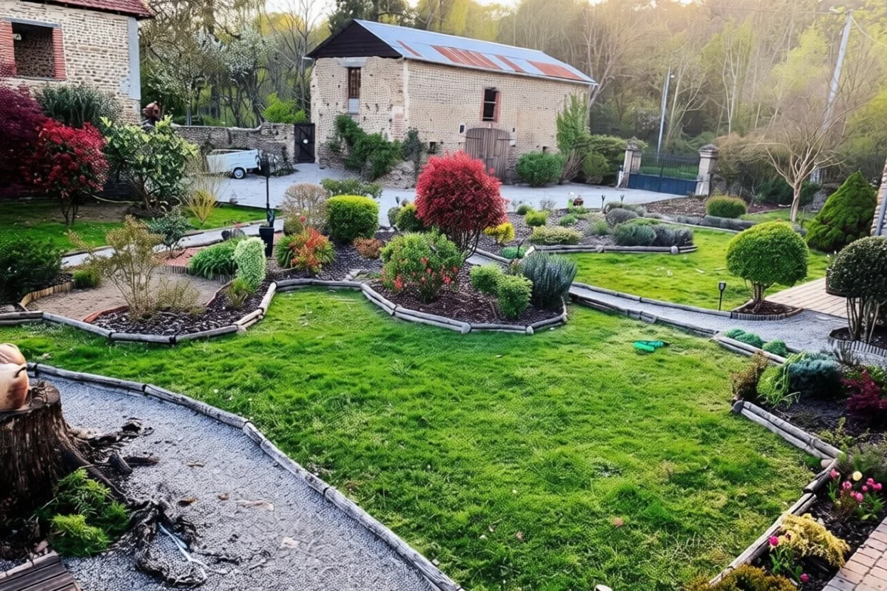 Peaceful garden setting for stained glass courses in southwest France