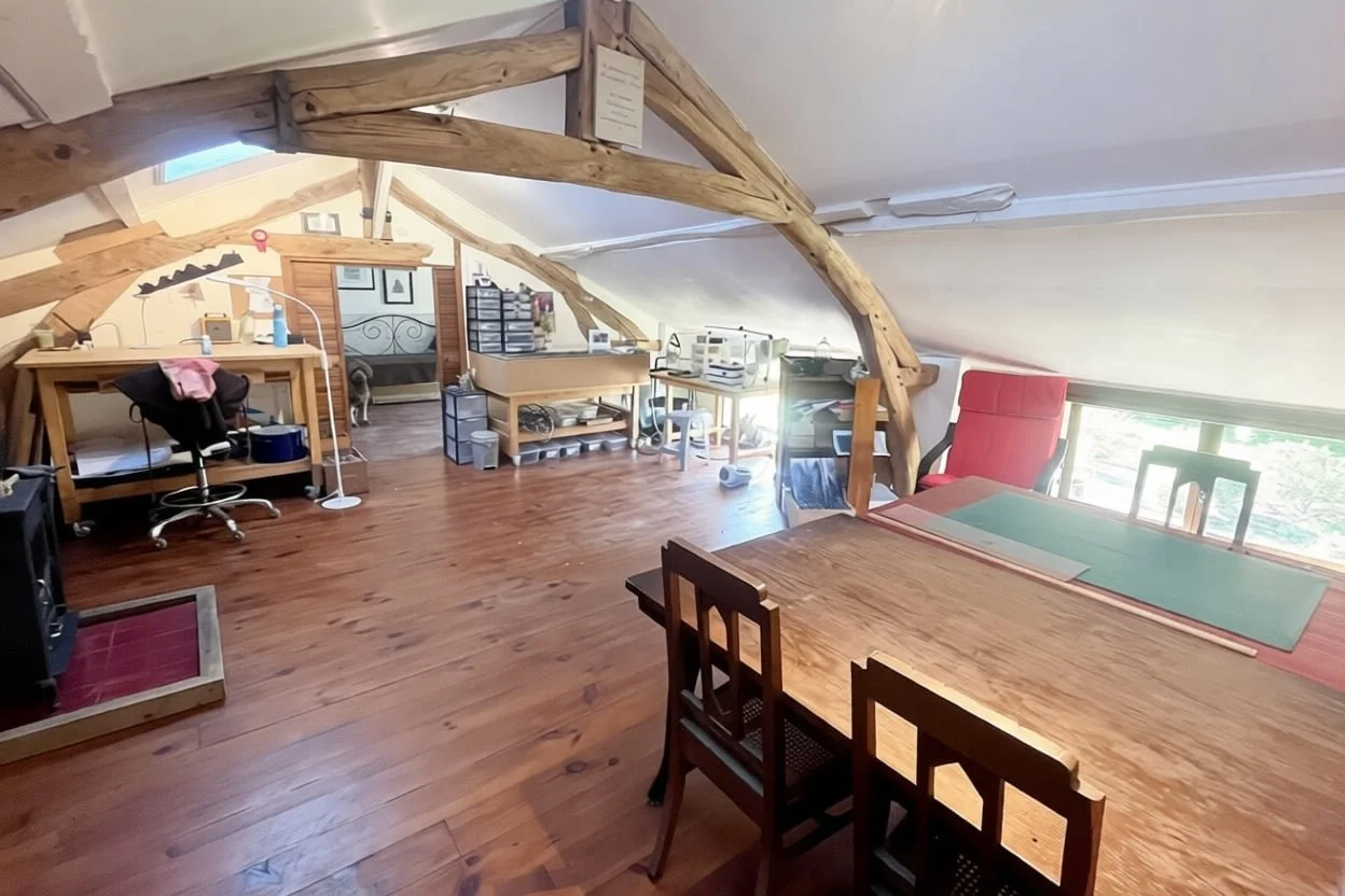 Stained glass studio interior