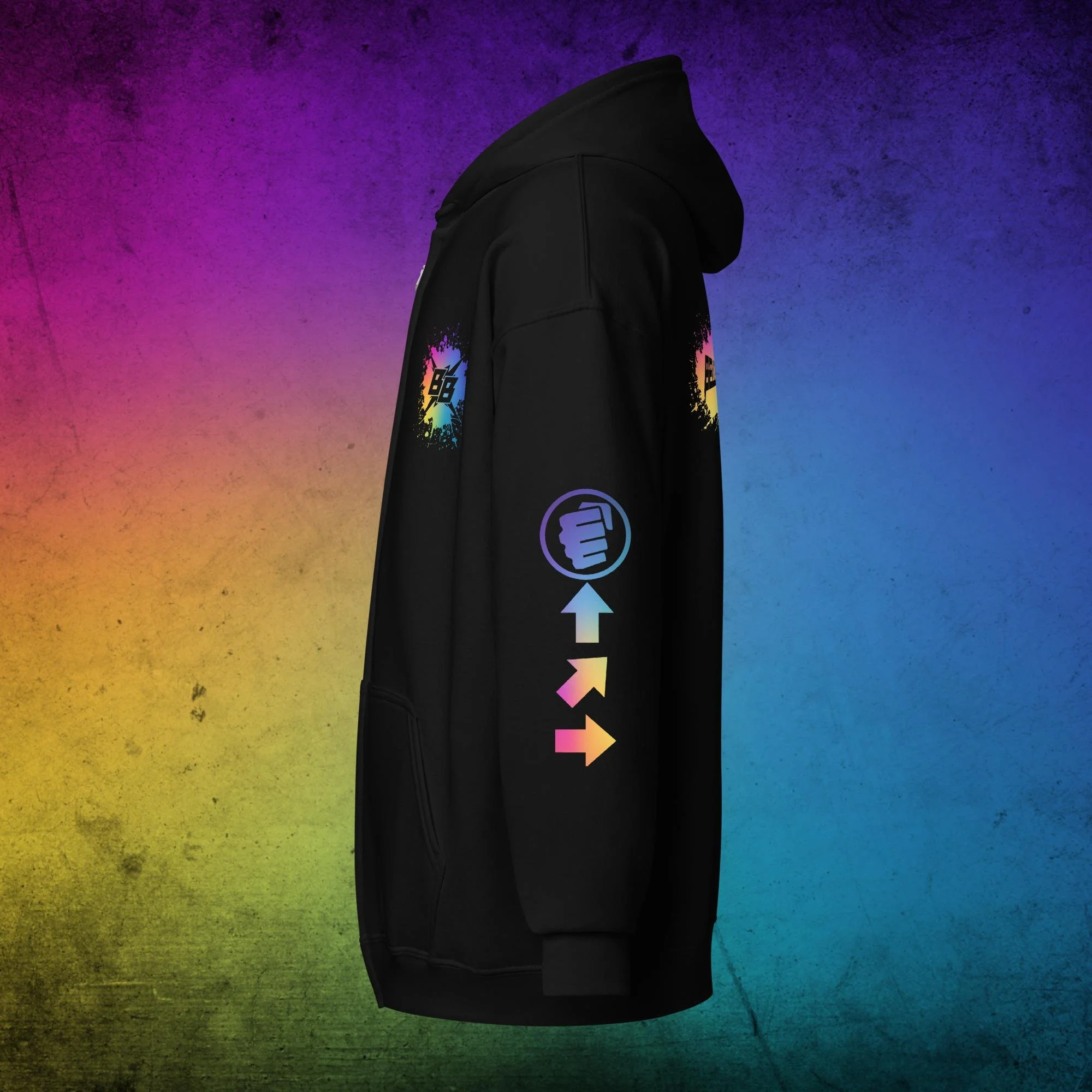 BB rainbow zip hoodie